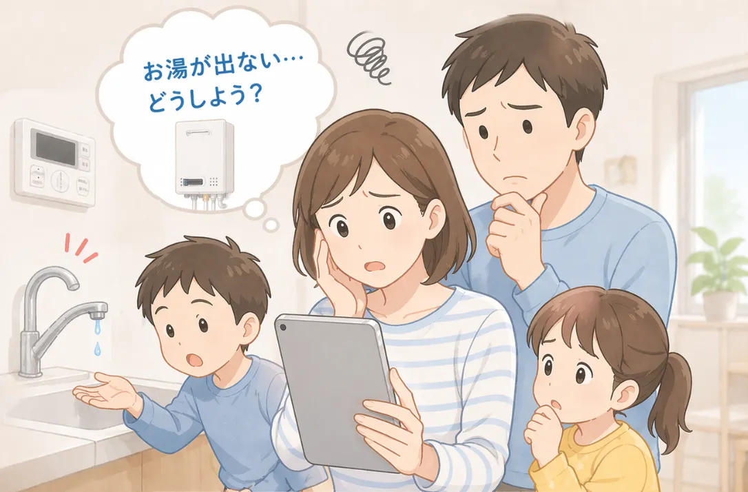 中央区 給湯器が壊れて困っている家庭 ガス給湯器交換の相談イメージ