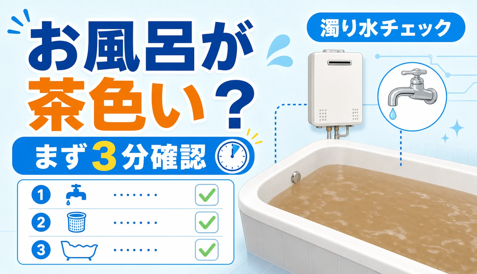 お風呂が茶色い原因を解説