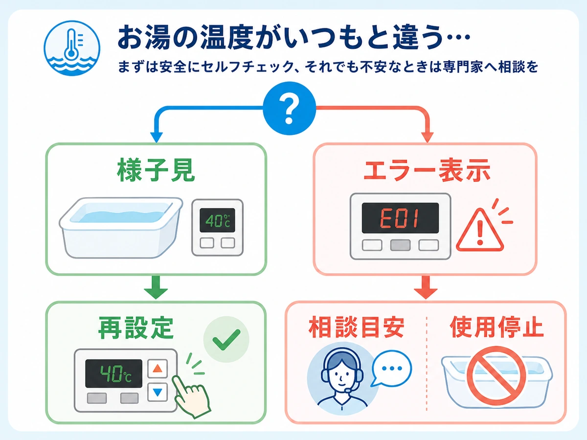 温度変更で様子見か相談かを分ける判断チャート