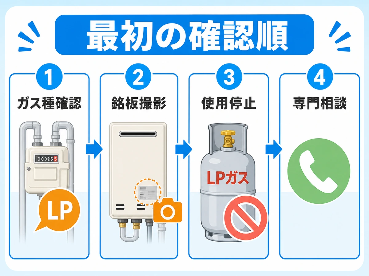 都市ガスからプロパンガスへ変わる前に確認するガス種、銘板、使用停止、相談の順番