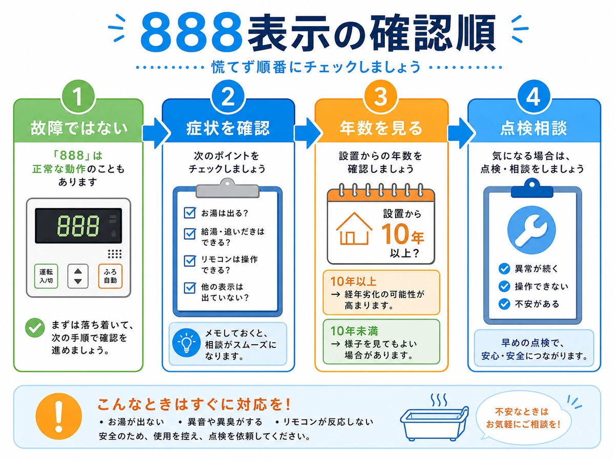 ノーリツ（NORITZ）給湯器の888表示は故障？意味と対処法 | お湯の