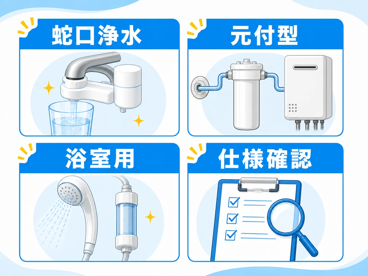 浄水器をお湯に使う前の方式確認