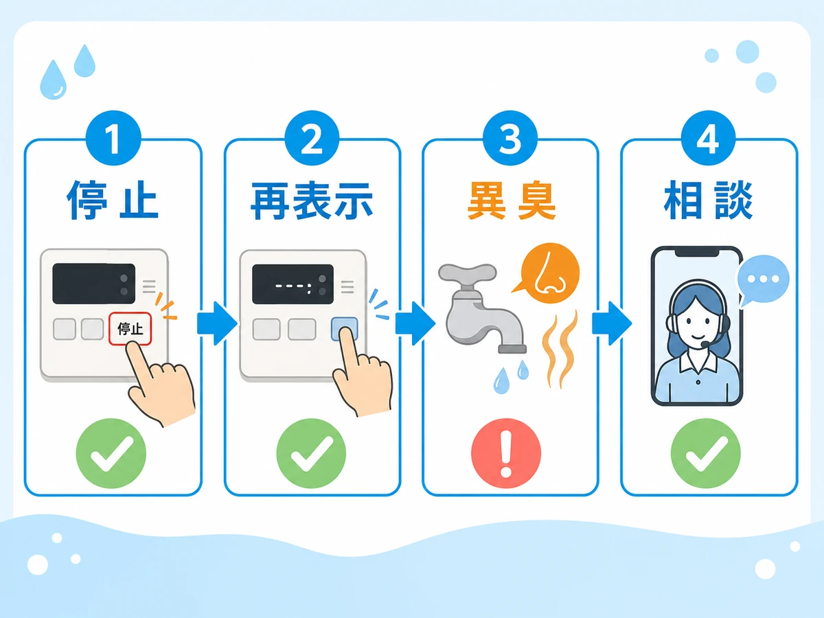 一瞬だけ給湯器エラーが出た後の確認順
