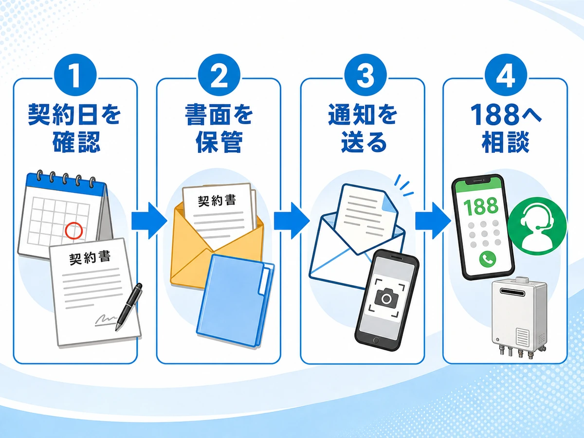 給湯器交換契約をクーリングオフするときの確認手順