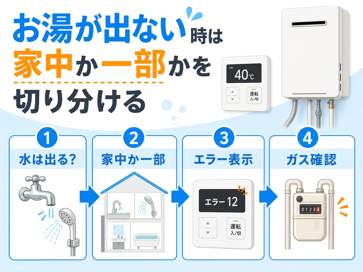 給湯器の依頼先を保証内・急ぎ・安全・費用比較で選ぶ流れ