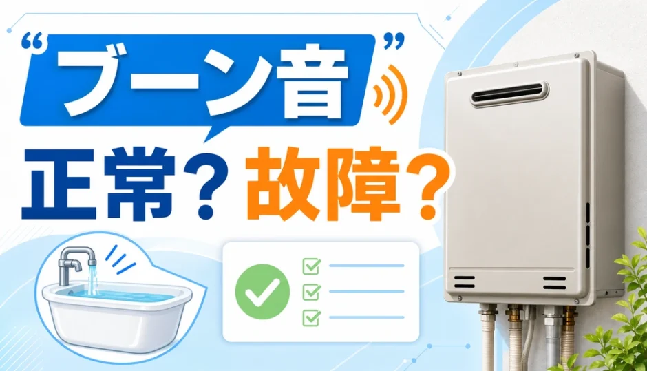 お風呂のブーン音が正常音か給湯器故障のサインかを示すサムネイル