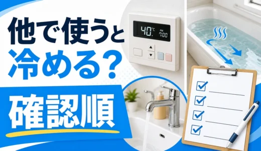 リンナイ風呂給湯器で他でお湯を使うと冷める？故障前の確認順