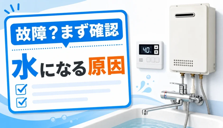 ボイラー風呂の故障かも？お湯が水になる原因と修理費用の目安