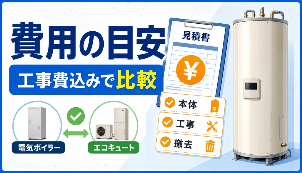 電気ボイラー価格を本体・工事・撤去込みで比較するサムネイル