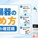 給湯器の止め方と最初に確認する順番
