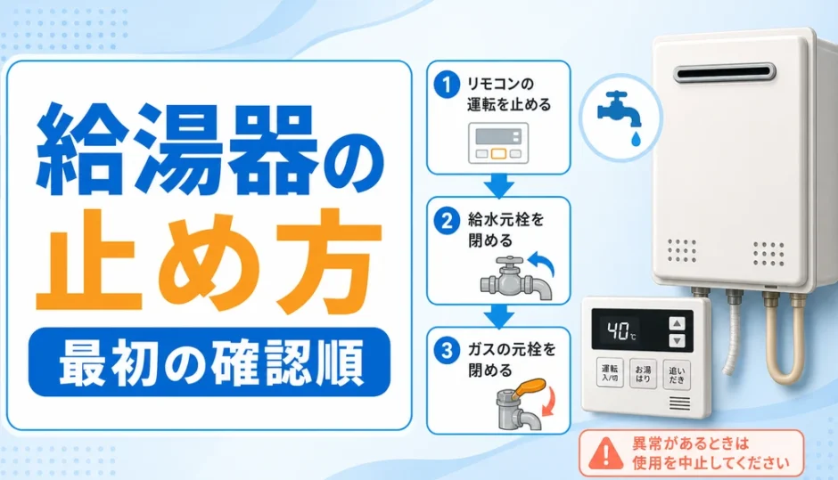 給湯器の止め方と最初に確認する順番