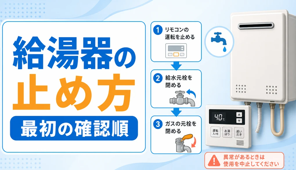 給湯器の止め方と最初に確認する順番