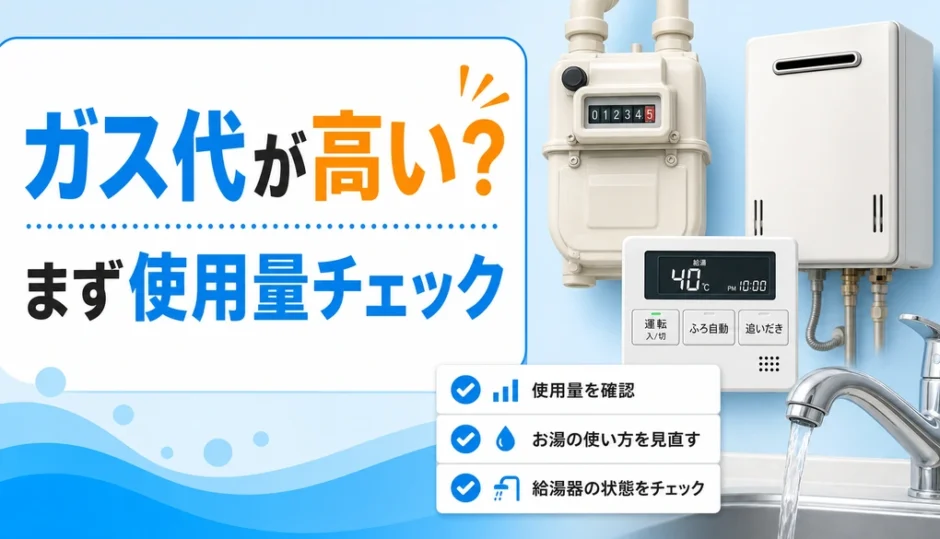 ガス代が高いときの使用量確認と給湯器チェック
