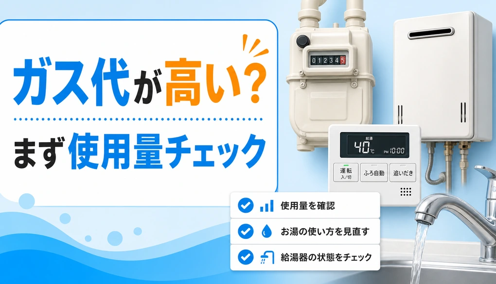 ガス代が高いときの使用量確認と給湯器チェック