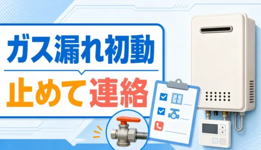 給湯器のガス漏れを疑うときの初動と連絡判断を示すサムネイル