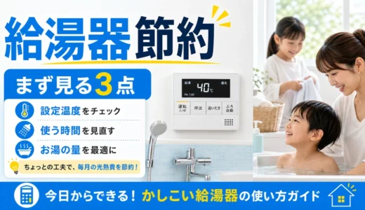ガス給湯器の光熱費節約で最初に見るポイント