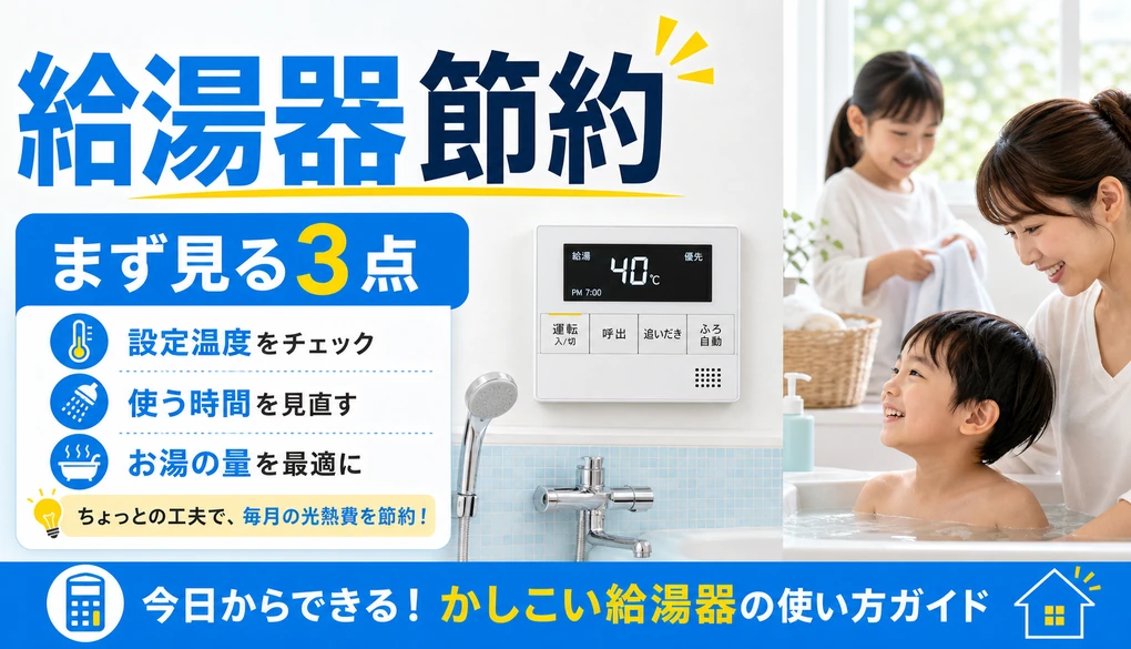 ガス給湯器の光熱費節約で最初に見るポイント