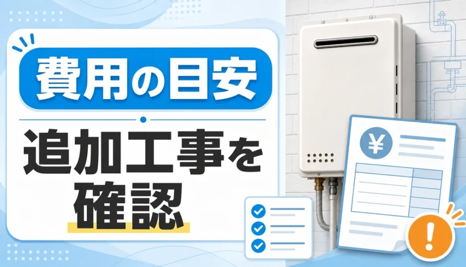 給湯器の取り付け費用と追加工事を確認するサムネイル