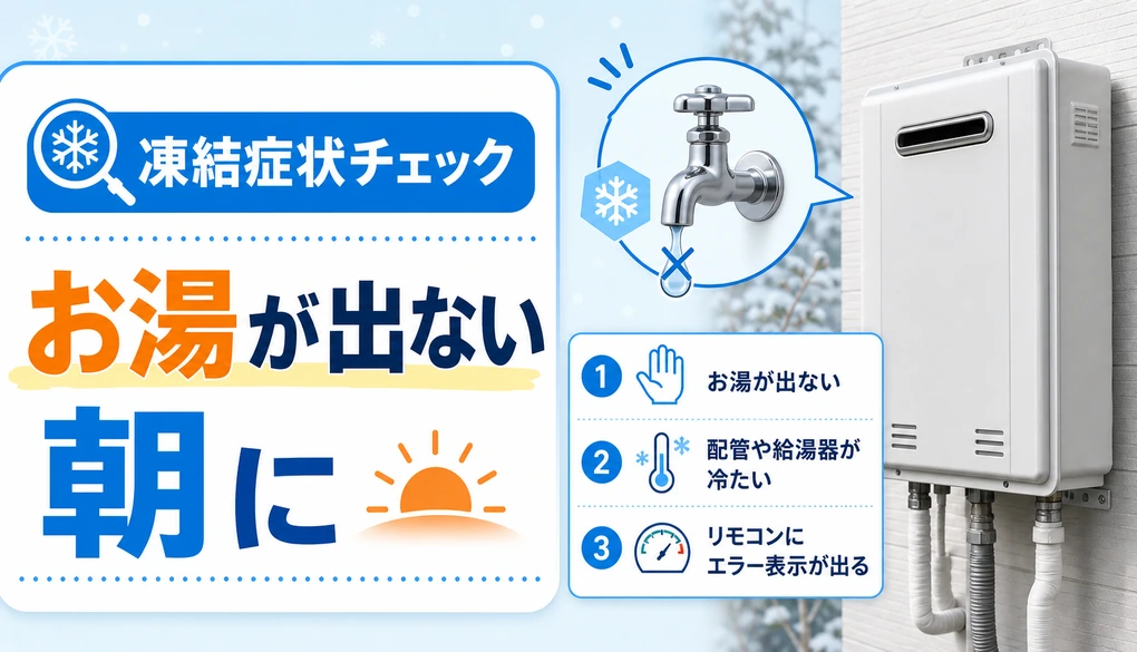 給湯器の凍結症状を確認するためのチェック項目