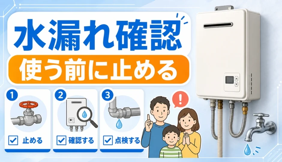 給湯器が濡れても大丈夫か確認する手順