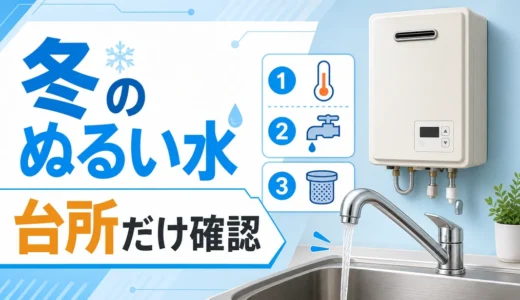 冬に台所の水だけぬるいときの確認ポイント