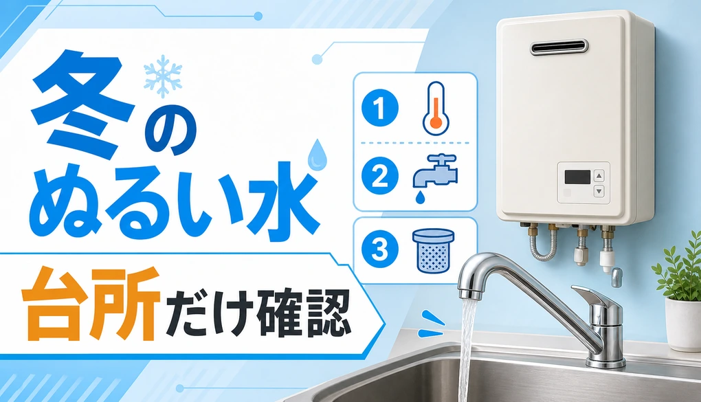 冬に台所の水だけぬるいときの確認ポイント