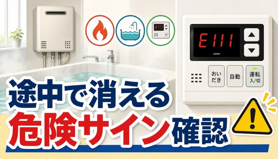 給湯器が途中で消える時の危険サイン確認