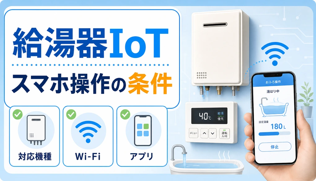 給湯器IoTでスマホ操作する条件を示すサムネイル