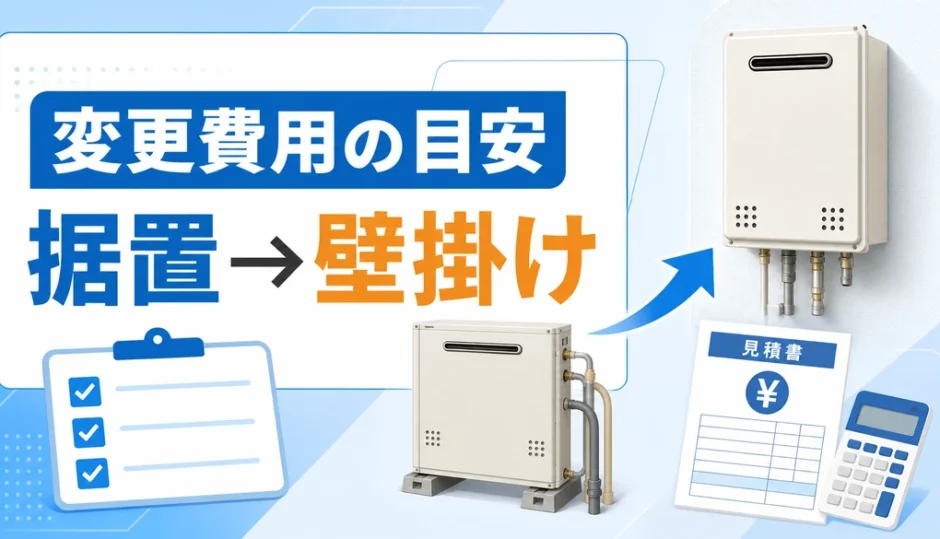 据え置き型給湯器を壁掛けに変更する費用の目安