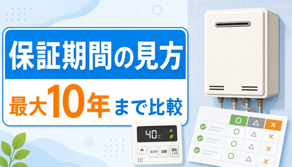 給湯器の保証期間と延長保証をメーカー別に確認するための図解