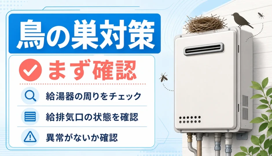 給湯器の鳥の巣対策で最初に確認するポイント