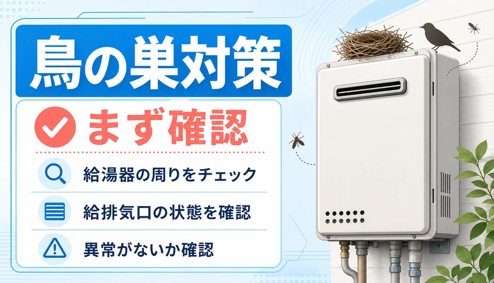 給湯器の鳥の巣対策で最初に確認するポイント
