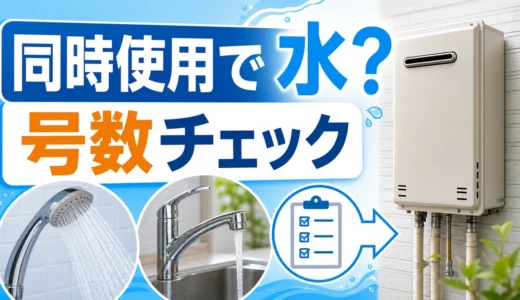 追い焚きとシャワー同時使用で水になる時の号数チェック