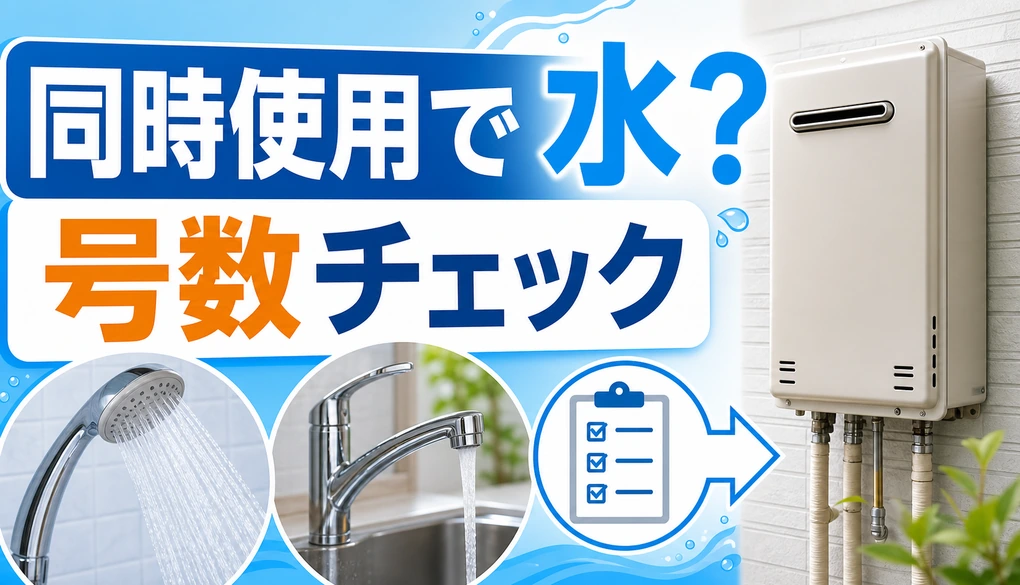 追い焚きとシャワー同時使用で水になる時の号数チェック