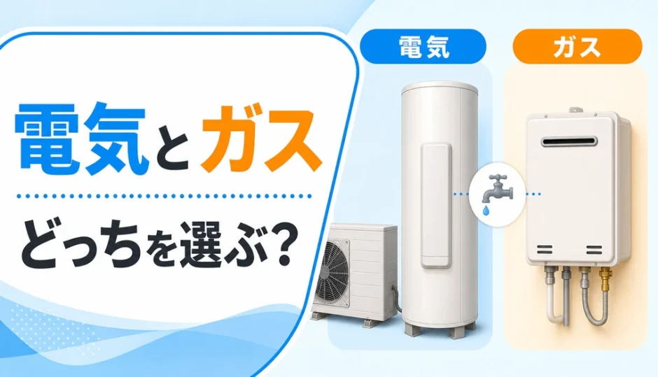 ガス給湯器と電気給湯器の選び方を比較するサムネイル