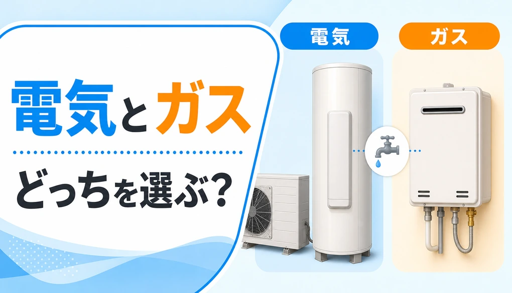 ガス給湯器と電気給湯器の選び方を比較するサムネイル