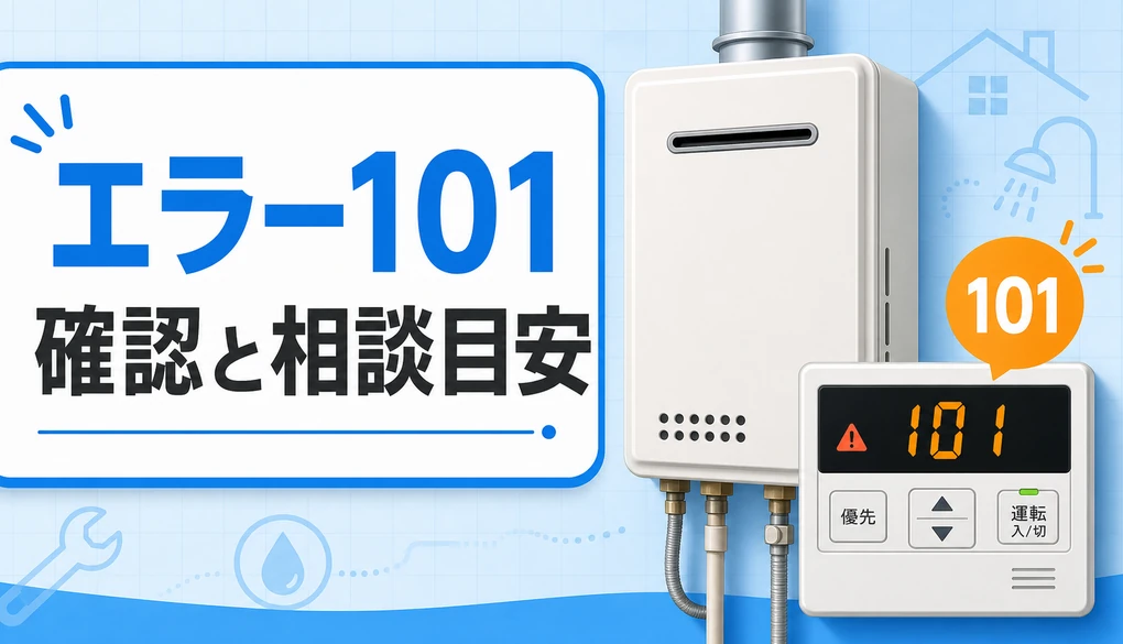 給湯器エラー101の確認と相談目安を示すサムネイル