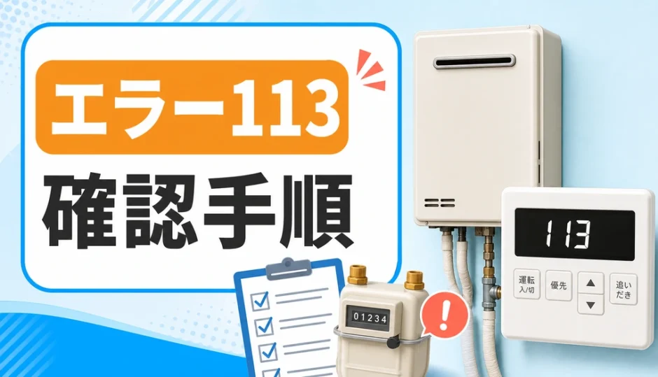 給湯器エラー113の確認手順を示すサムネイル