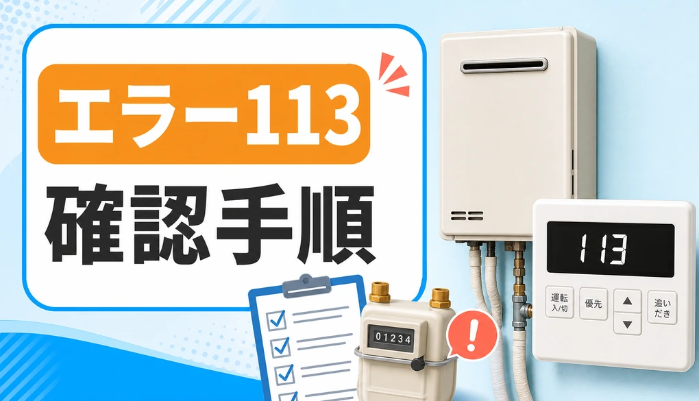 給湯器エラー113の確認手順を示すサムネイル