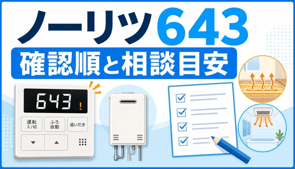 ノーリツ給湯器エラー643の原因は？確認順と修理相談目安 | お湯の