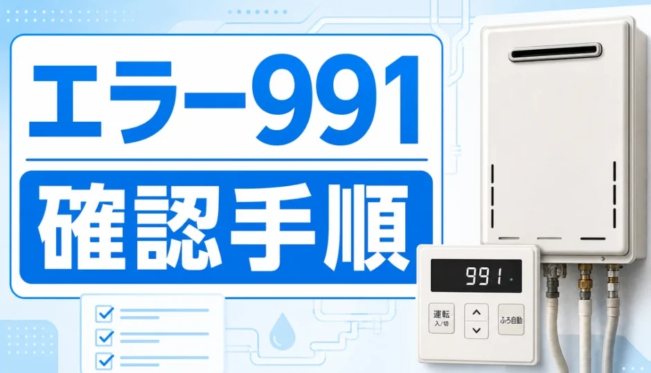 給湯器991エラーの確認手順を示すサムネイル