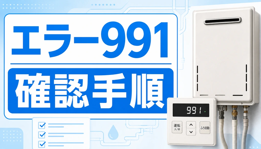 給湯器991エラーの確認手順を示すサムネイル