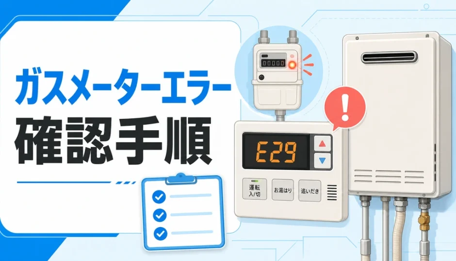 ガスメーターエラーと給湯器エラーコードの確認手順