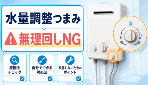 給湯器の水量調整つまみが固い時の確認順と危険サイン