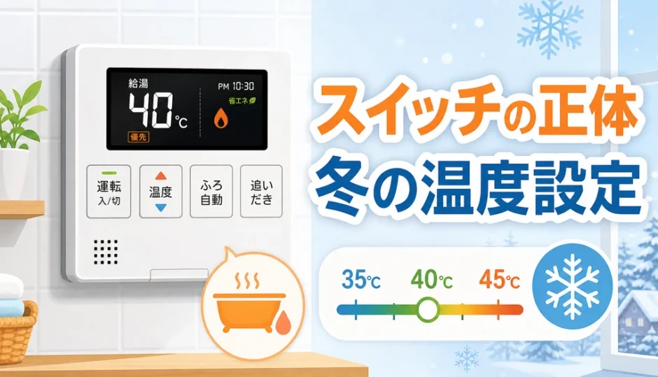 給湯器のスイッチと冬の温度設定を整理するサムネイル