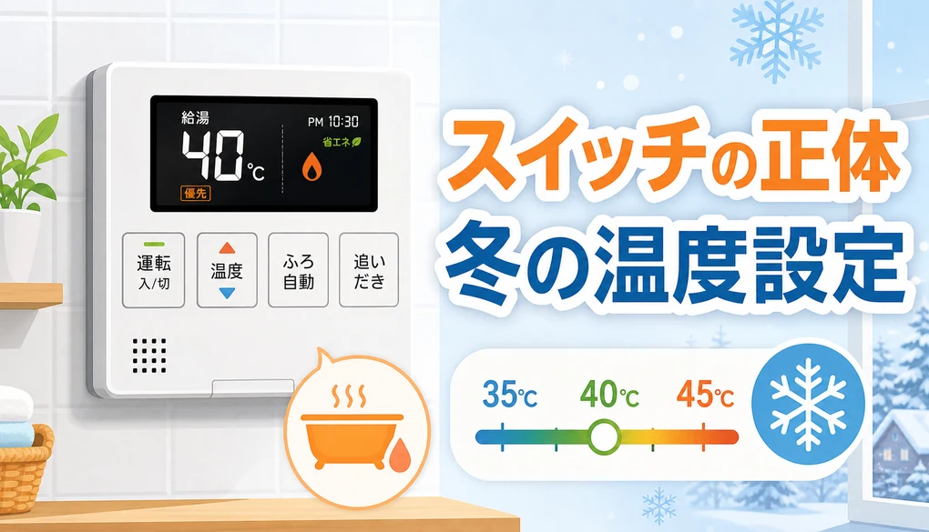 給湯器のスイッチと冬の温度設定を整理するサムネイル