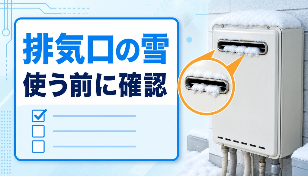 給湯器の排気口に雪があるときの使用前確認