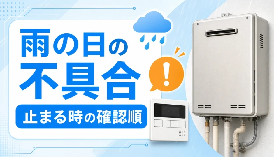 雨の日に給湯器が不具合で止まる時の確認順