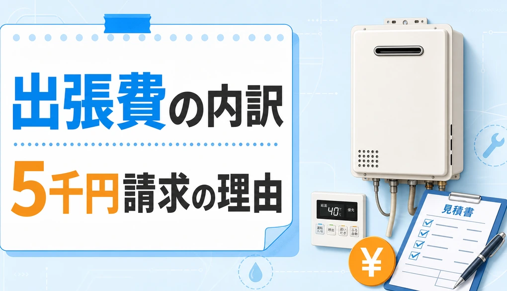 給湯器の出張費と診断料の内訳を確認するサムネイル