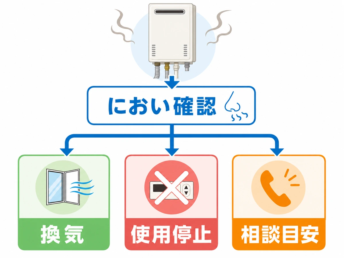 給湯器が焦げ臭い時のにおい確認から相談までの流れ